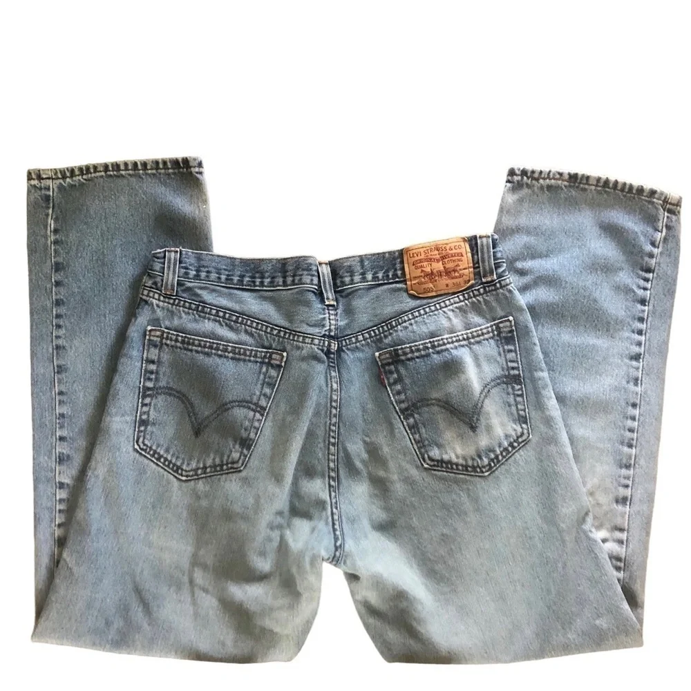 Levi’s 505 Regular Fit Jeans Size 36X32 Med Wash Faded Distressed Casual